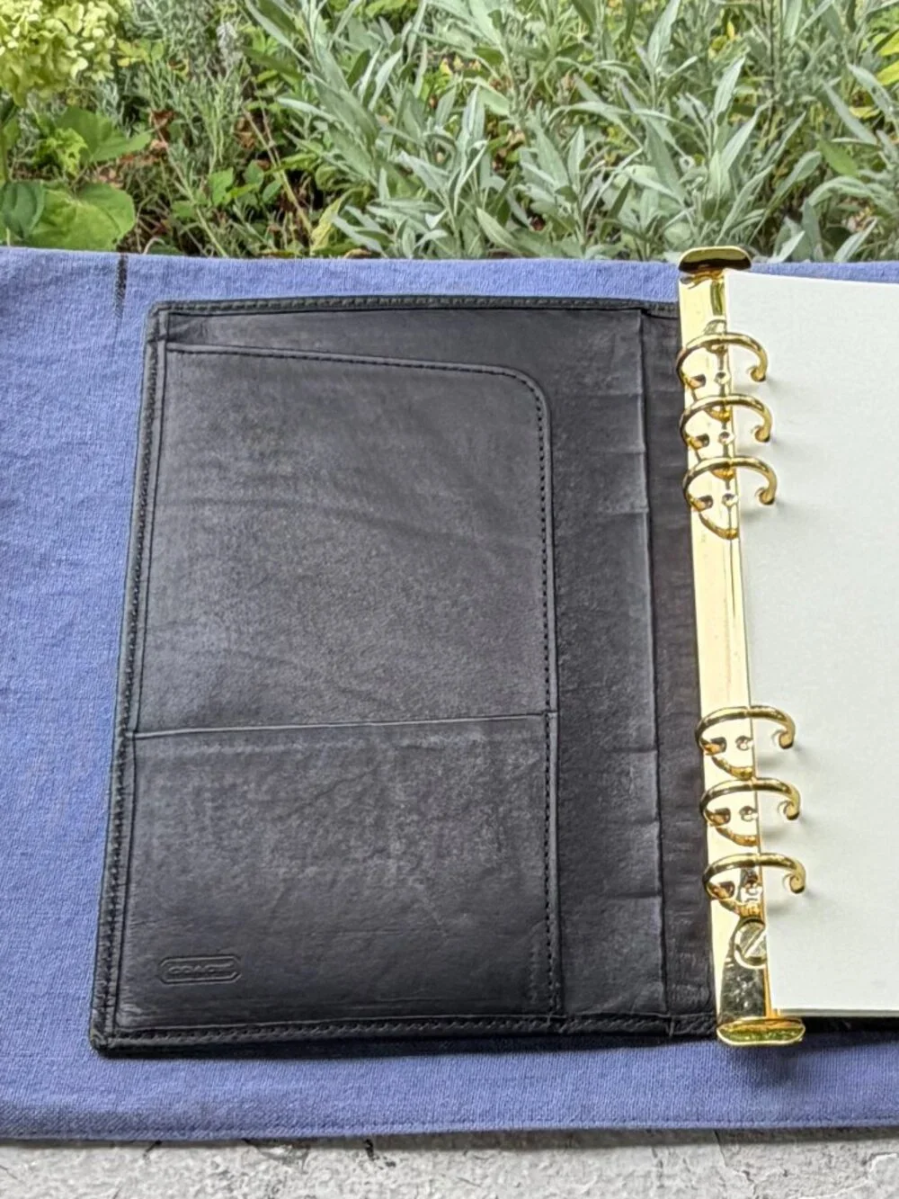 COACH Vintage Organizer Planner 6-Ring Refillable Binder Journal Black Notebook